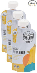 Serenity Kids 6+ Months USDA Organic Veggie Puree Baby Food Pouches | No Sugary Fruits or Added Sugar | Allergen Free | 3.5 Ounce BPA-Free Pouch | Squashes | 1 Count (Pack of 3) by TinyTreasures Baby Boutique