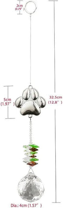 Paw Print Sun Catcher Crystals Prisms Hanging Garden Decor Pet Memorial Gifts Dog Remembrance Gift Loss Sympathy Rainbow Maker Suncatcher for Window Friend Birthday by GreenHaven Gardens