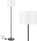 Modern Floor Lamp Simple Design with White Shade, Foot Pedal Switch, 60" Small Tall Lamps for Living Room Bedroom Office Dining Room Kitchen, Black Pole Lamp(Without Bulb) by CozyNest Decor