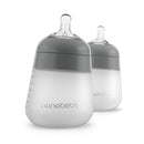 Nanobebe Flexy Silicone Baby Bottle, Anti-Colic, Natural Feel, Non-Collapsing Nipple, Non-Tip Stable Base, Easy to Clean 2-Pack, Grey, 9oz by TinyTreasures Baby Boutique