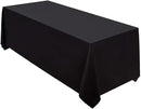 Surmente Black Tablecloth 90 x 156-inch Rectangular Polyester Table Cloth for Weddings, Banquets, or Restaurants by CozyNest Decor