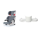 Clek Oobr High Back Booster Car Seat with Rigid Latch, Cloud & Foonf/Fllo Drink Thingy Cup Holder, White by TinyTreasures Baby Boutique