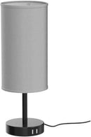Yarra-Decor Bedside Lamp with USB Port - Touch Control Table Lamp for Bedroom 3 Way Dimmable Nightstand Lamp with Round Grey Fabric Shade for Living Room, Dorm, Home Office (LED Bulb Included) by CozyNest Decor