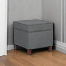 Adeco Chest and Footrest-Square Seat Storage Bench Ottoman, Gray by CozyNest Decor