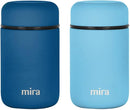 MIRA 2 Pack Insulated Food Jar Thermos for Hot Food & Soup, Compact Stainless Steel Vacuum Lunch Container, 13.5 oz, Sky, Denim by TinyTreasures Baby Boutique