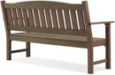 Psilvam 3-Person Outdoor Memorial Bench, All-Weather Poly Lumber Garden Bench, Rot-Resistant Outdoor Patio Bench for Park,Porch,and Church(Brown) by CozyNest Decor