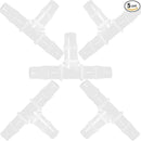 3/4" Tee Fitting Equal Barb 3 Way Hose Barb Fitting Splicer Joint Mender Adapter Union Fitting for Fuel Gas Liquid Air (Pack of 5) by GreenHaven Gardens