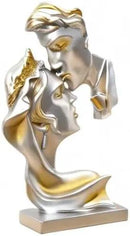 Couples Kiss Sculpture,Abstract Art Couple Sculpture Home Furnishing Resin Statue Decoration Romantic Statue Used for Home Decoration, Wedding, Gift.Silver by CozyNest Decor