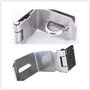 90 Degree 4 Inch Right Angle Padlock Hasp, Stainless Steel Safety Door Latches, Solid Gate Latches Brushed Finish by TinyTreasures Baby Boutique