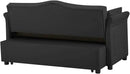 57-Inch Velvet Full Size Sleeper Sofa Couch with Pullout Bed,Convertible Pull Out with Golden Decorative Strip and Adjustable Backrest for Small Spaces,Apartment, Guest Room, RV (Black) by CozyNest Decor