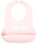 Baby Bib for Eating by Bella Tunno, Waterproof Silicone Bib with Large Food Catcher, Adjustable Fit for Babies 4-12 months & Toddlers 1-3 Years, Boys & Girls, Little Sis by TinyTreasures Baby Boutique
