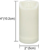 CANDLE CHOICE Waterproof Outdoor Battery Operated Flameless Candles with Auto Timer Flickering Plastic Resin Electric LED Slim Pillar Lights for Lantern Patio Garden Wedding Decorations 2”x4” 2 Pack by GreenHaven Gardens