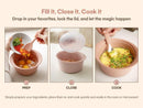 Microwave Silicone Steamer for Baby Food, Made In Korea, Oven & Dishwasher Safe to 482°F, Easy Clean, Microwave Pot with Handle & Lid, 100% Food Grade Steamer Bowl (Terracotta Rose, 550ml + 800ml set) by TinyTreasures Baby Boutique