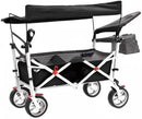 Creative Outdoor Push Pull Folding Wagon for Cargo | Beach Park Garden Sports & Camping | Black with Canopy by GreenHaven Gardens