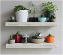 Urban Legacy Reclaimed Barnwood Planks | Floating Shelves for Wall w/Flush Mount Shelf Bracket Set Included | Set of 2 (White Wash, 24" x 7 "x 2") by CozyNest Decor