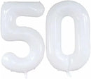 GOER Number 50 Balloons for 50th Birthday Party Decorations,42 Inch Jumbo Foil Helium Balloons for 50th Anniversary (White) by TinyTreasures Baby Boutique