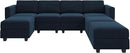 Belffin Modular Sectional Sofa U Shaped Sectional Couch with Reversible Chaises Velvet Modular Sofa with Storage Seat Blue by CozyNest Decor