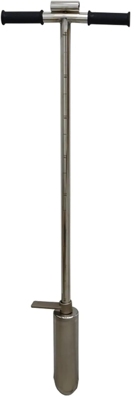 INTBUYING 40’’ Soil Sampler Probe Soil Test Probe with 9.8’’Sample Ejector and Foot Pedal T Rubber Handle Stainless Steel 2.7'' Dia for Soil Sampling Lawn Garden Farm