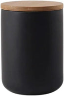 Ceramic Food Storage Jar Canister Modern Design Food Canisters with Airtight Seal Bamboo Lid, Loose Tea Coffee Spice Nuts Snacks Storage Jar Canister (Black 27.05oz/800ml) by CozyNest Decor