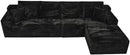 Modular Sectional Sofa Cloud Sectional Couch, 135" Comfy Fluffy L Shaped Black Couches for Living Room, Deep Seat Memory Foam Plush Corduroy Boneless Couch Sectionals with Right Facing Chaise Sofa by CozyNest Decor