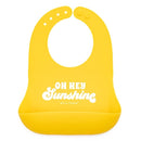 Baby Bib for Eating by Bella Tunno, Waterproof Silicone Bib with Large Food Catcher, Adjustable Fit for Babies 4-12 months & Toddlers 1-3 Years, Boys & Girls, Oh Hey Sunshine by TinyTreasures Baby Boutique