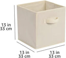 Amazon Basics Collapsible Fabric Storage Cube Bins Organizer with Handles, Sturdy, Beige, 13-x-13-x-13-inch, Pack of 6 by CozyNest Decor