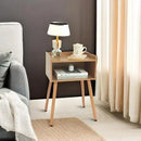 MaxSmeo Nightstand, Mid Century Modern Side Table Bedroom with Storage, Small End Bedside Table with Solid Wood Legs for Living Room, Office Small Spaces (Brown) by CozyNest Decor