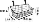 LeleCAT Basket with hook Grid Storage Basket, Hang it behind a door or on a railing, Over the Cabinet Door, Small, BLack,1 Pack by CozyNest Decor