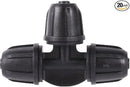20-Pack Quick-Connect Locking 1/4" Drip Irrigation Tee Coupling Connectors, Upgraded 3-Way Tee Fittings for 1/4 Inch Irrigation Tubing, Drip Kit (Tee - 20 Pack) by GreenHaven Gardens
