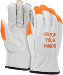 ATERET 12 Pairs Hi Vis Heavy Duty Durable Cowhigh Leather Work Gloves by GreenHaven Gardens