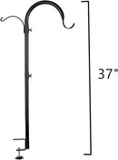 WOSIBO 4 Pack Three Span Deck Hook, 37 Inches Deck Bird Feeder Pole, Hanging Baskets Porch Multi-Hook for Deck Kit with Three Branches for Plant Hangers, Lanterns, Wind Chimes and More by GreenHaven Gardens