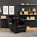 CANMOV Leather Recliner Chair, Classic and Traditional Manual Recliner Chair with Comfortable Arms and Back Single Sofa for Living Room, Brown by CozyNest Decor