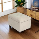 Joveco Storage Ottoman, 24" Fabric Rectangle Tufted Bench Foot Rest Stool for Living Room Bedroom, Beige by CozyNest Decor