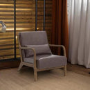 Glitzhome 30.75 "H Mid Century Coffee Accent Armchair, Single Reading Armchair PU Leather Lounge Chair with Walnut Ruberwood Frame by CozyNest Decor
