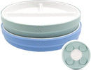 Elk and Friends Kids 7.8” Porcelain Divided Plates with Silicone Suction Sleeves | Suitable for Kids/Toddlers | Microwave & Dishwasher Safe | Non Slip | Snack Dishes | 2 Pack by TinyTreasures Baby Boutique