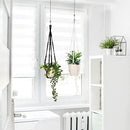 32inch Macrame Plant Holder,Indoor Hanging Planters with Wood Beads No Tassels Boho Home Decor (Ivory) by GreenHaven Gardens