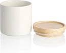 Sweejar Kitchen Canisters Ceramic Food Storage Jar, Stackable Containers with Airtight Seal Wooden Lid for Serving Ground Coffee, Tea, Sugar, Salt and More - 16 Fl Oz (White) by CozyNest Decor