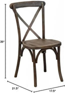 EMMA + OLIVER Gray Wash Dark Driftwood X-Back Chair by CozyNest Decor