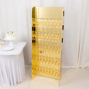 Tableclothsfactory Gold Mirror Finish 5-Tier Wine Glass Stemware Rack, 40 Champagne Flute Holder Foam Board Wall Stand - 5ft for Party & Decorations by CozyNest Decor