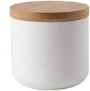 Ceramic Food Storage Jar Canister Modern Design Food Canisters with Airtight Seal Bamboo Lid, Loose Tea Coffee Spice Nuts Snacks Storage Jar Canister (White 8.79oz/260ml) by CozyNest Decor