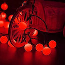 Globe Ball Fairy Lights, 50 LEDs 23ft/7M Solar Led Globe String Lights Waterproof with Two Lighting Modes for Garden Outdoor Party Christmas Decoration (Red) by GreenHaven Gardens