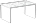 Kitchen Cabinet Storage Shelf Stackable Wire Spice Rack Organizer Heavy Duty Space Saver for Bathroom Bedroom Closet Laundry Room Office Countertop - White, Pack 1