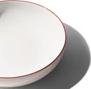Made In Cookware - Serving Bowl - White With Red Rim - Porcelain England by CozyNest Decor