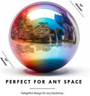 10 Inch Stainless Steel Gazing Globe,v2croft Hollow Ball Mirrored Surface Polished Shiny Sphere,Garden Stainless Steel Gazing Ball for Outdoor Lawn Pond Yard Ornament(rainbow) by GreenHaven Gardens