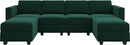 Belffin Modular Sectional Sofa Oversized U Shaped Sectional Couch with Reversible Chaise Velvet Modular U Shape Sofa with Storage Seat Green by CozyNest Decor