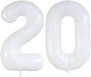 GOER Number 20 Balloons for 20th Birthday Party Decorations,42 Inch Jumbo Foil Helium Balloons for 20th Anniversary (White) by TinyTreasures Baby Boutique