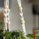 32inch Macrame Plant Holder,Indoor Hanging Planters with Wood Beads No Tassels Boho Home Decor (Ivory) by GreenHaven Gardens