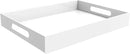 White Acrylic Serving Tray for Vanity, Bathroom, Outdoor, Food and Décor with Handles (Rectangle, Small) by CozyNest Decor