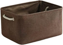 TheWarmHome Fabric Storage Basket for Home, Shelf, Closet - Canvas Bin for Dog Toys and Baby Items (Brown, 1 Pack, 13.8L9.8W6.7H) by TinyTreasures Baby Boutique