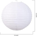 Foclover White Paper Lanterns 12 Pcs 14" Chinese Round Paper Hanging Decorations Ball Lanterns Lamps for Home Decorations, Parties, Birthdays and Weddings by GreenHaven Gardens